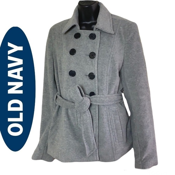 OLD Navy Gray Classic Wool-blend Peacoat/Jacket Size M - Picture 1 of 12